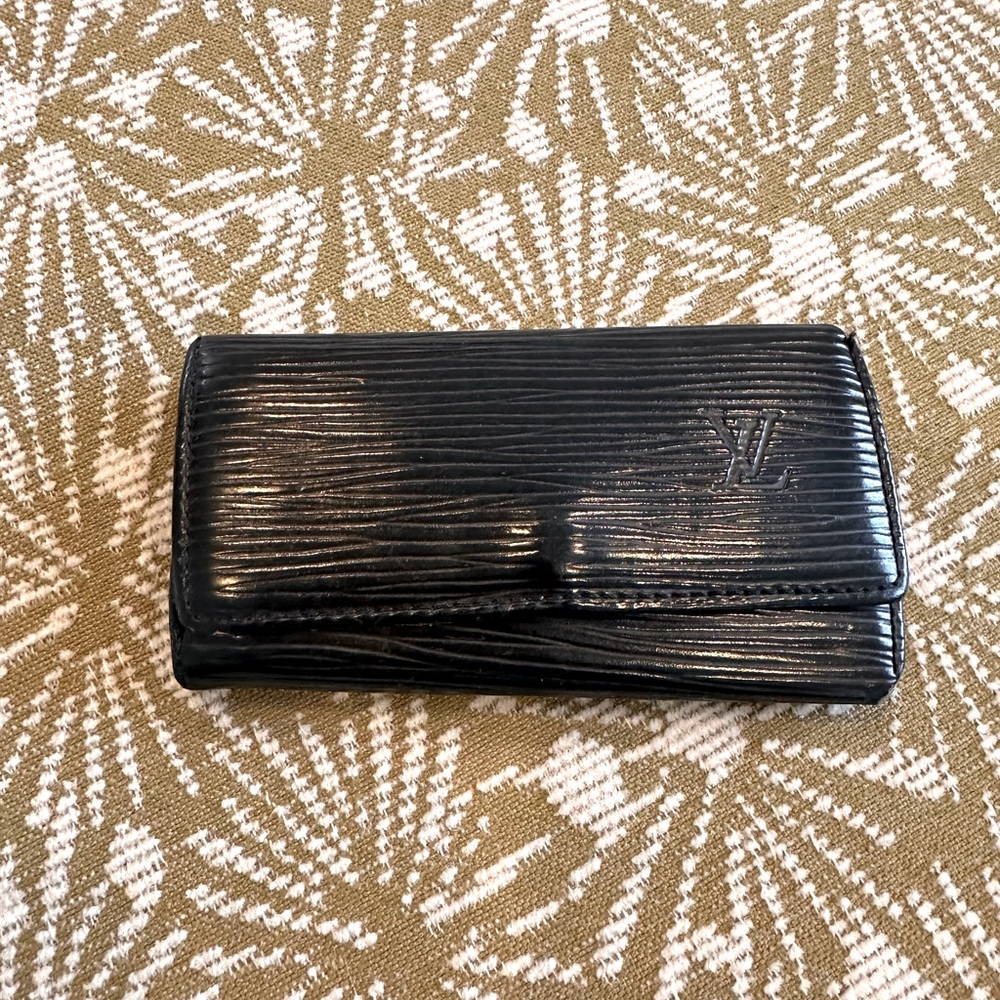Louis Vuitton Black Epi Key Chain/Wallet